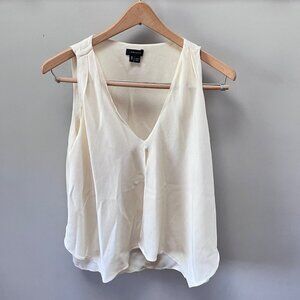 Theory Cream Colored‎ Silk Sleeveless Blouse- Size Medium